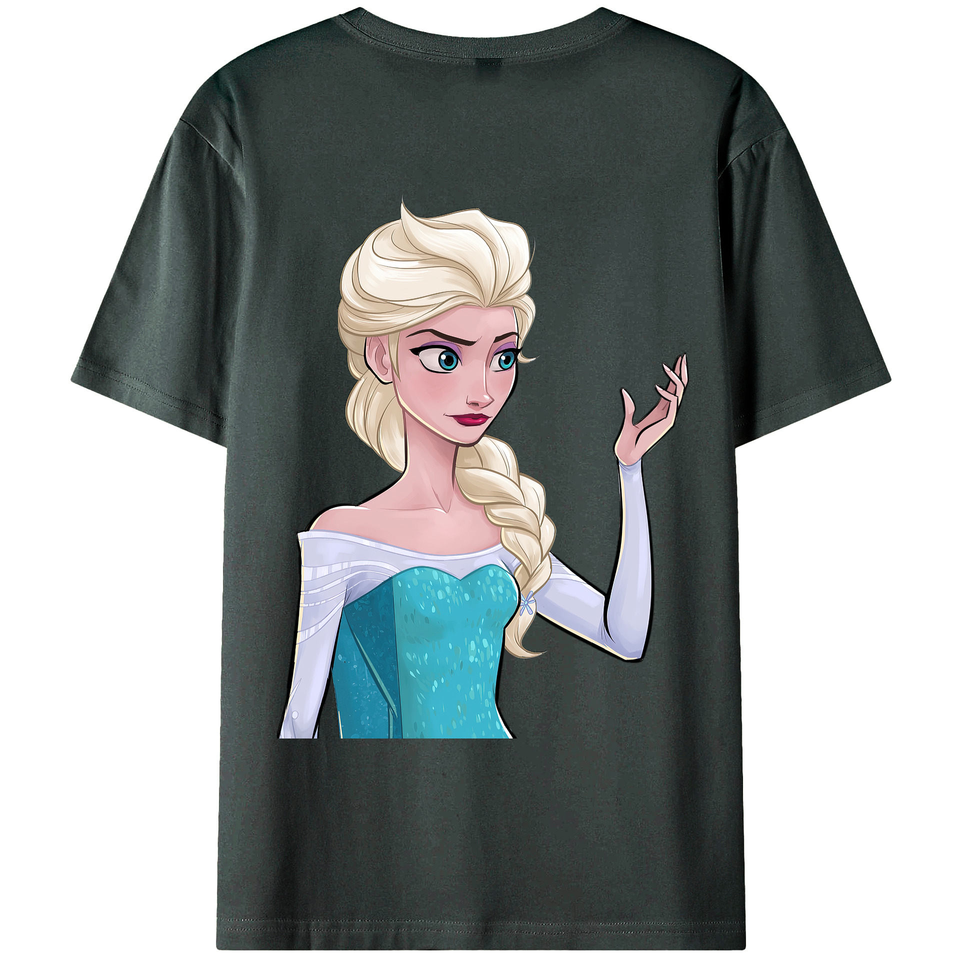 （画像用） アナと雪の女王 アンナ エルサ Frozen Anna Elsa 綿100％ メンズ半袖Tシャツ（バックプリント） 通気性